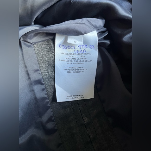 Closed Detailed Stitching Lamb Black Leather Skirt ~ Size S - Picture 5 of 10